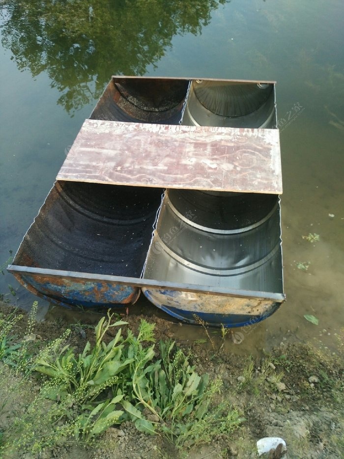 油桶自制船图片图片